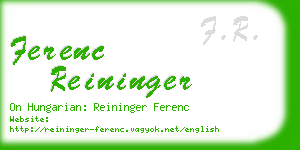 ferenc reininger business card
